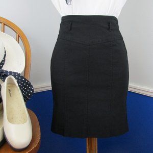 Short Black High Waisted Pencil Skirt